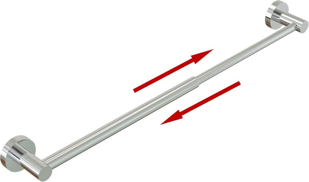 Towel Bar - Adjustable 304 Stainless Steel Towel Holder for Bathroom (11.8inch-22.6inch) Sturdy and Rustproof Wall Mounted Towel Rack for Bathroom Accessories, Silver