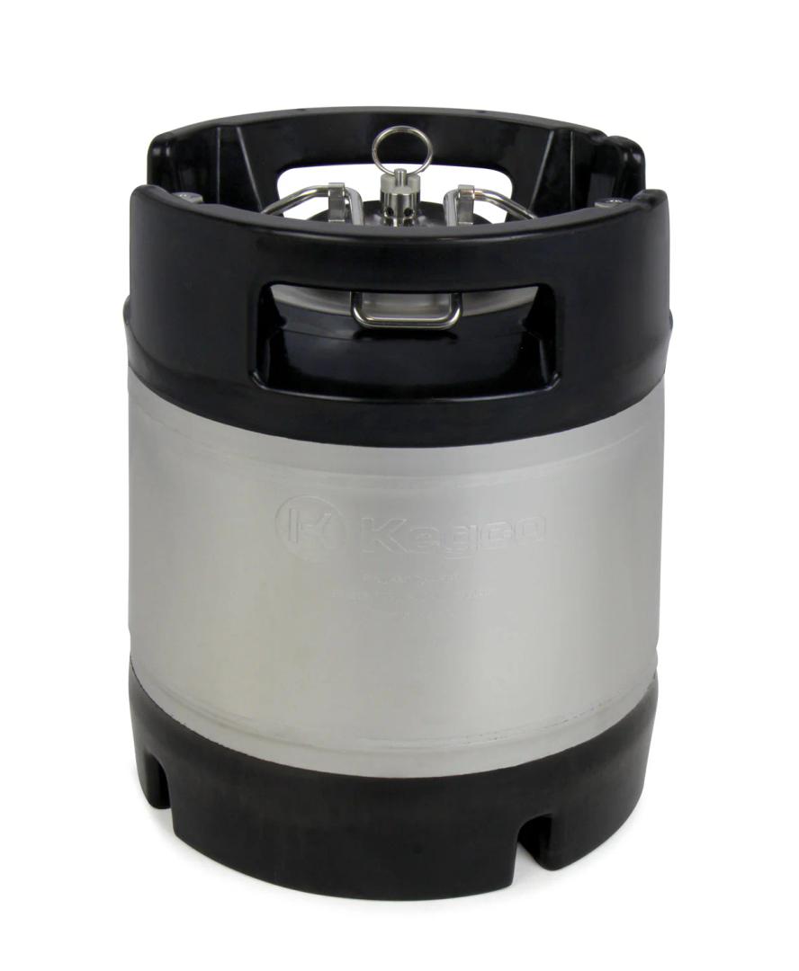 1.75 Gallon Ball Lock Keg, Stainless Steel Beer Keg with Dual Rubber Handle for Home Brew