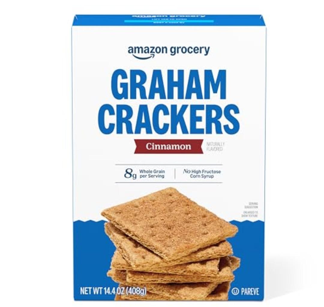 Amazon Grocery, Cinnamon Graham Crackers, 14.4 Oz (Previously Happy Belly, Packaging May Vary) Pack Of 12, Date SEP 03 2025