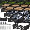 17x9 FT 3 Inch Depth Geogrid Gravel Grid, HDPE Geo Cell Driveway Stabilization Grids, Geo Ground Permeable Stabilization Grid for Landscaping, Parking, Lots Garden (Black)