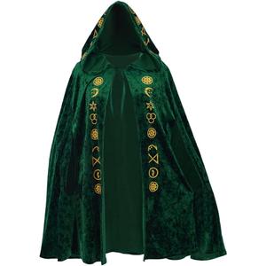 CosplayDiy Medieval Green Velvet Dress Witch Cosplay Costume Robes Adult for Women Plus Size