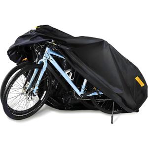 Bike Cover for 1, 2 Bikes Outdoor Waterproof Bicycle Covers 420D Heavy Duty Ripstop Material Offers Constant Protection for All Types of Bicycles All Through The 4 Seasons (Orange)