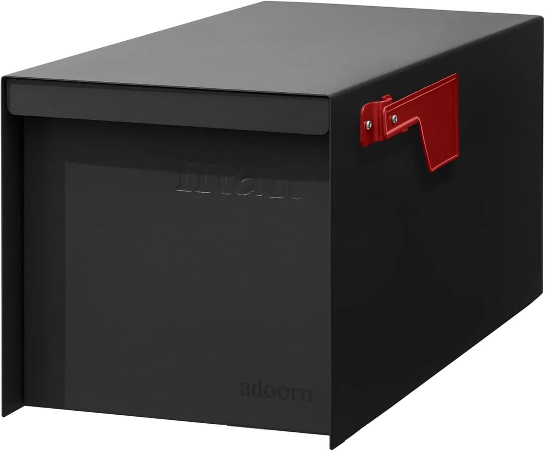 adoorn Modern Large Post Mount Mailboxes for Outside USPS Approved - Black