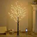 LITBLOOM Lighted Snowy Twig Tree with Fairy Lights 4FT 200 LED Lights, Flocked Tree with Lights for Home Thanksgiving Christmas Holiday Decoration Indoor Outdoor