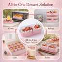 YQER 25 Pack Mini Loaf Pans with Lids and Spoons Sealing Sticker, 6.8oz Mini Cake Pans for Baking, Disposable Aluminum Foil Loaf Pans, Pink Loaf Baking Pans, Small Cake Containers With Lids