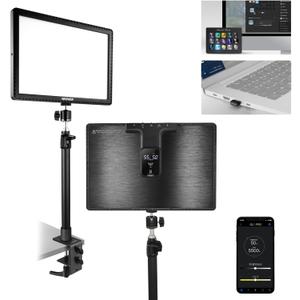NEEWER 15.5" LED Streaming Key Light, Clamp on Desk Panel Video Lighting for Gaming Recording Zoom Call, CRI97+, 2.4G PC/Mac iOS/Android APP Control, Compatible with Elgato Stream Deck, GL1 PRO Black