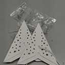 Set of 2 White Paper Star Lanterns Hanging Christmas Decoration 7 Points 60 Warm White LEDs Battery Operated with Timer Indoor Use