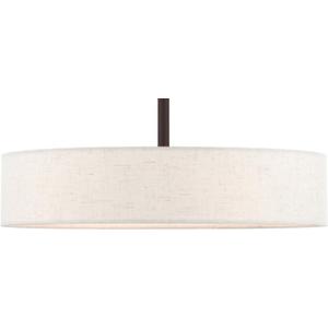 Livex Lighting 46033-07 4 Light Bronze Chandelier, Bronze W/Antique Brass Accents