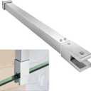 Shower Door Top Support Bar Rod, Length 17.7"-31.9"(451mm-811mm), to Fix 5/16"(8mm) to 3/8"(10mm) Thick Frameless Glass Panel, Polished Chrome