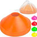 GoSports Premium Sports Cones for Agility Training and Drills - 20 Pack with Tote - Orange, Green, Pink, Yellow, or Red