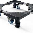 Adjustable Mini Fridge Stand with 4 Heavy-Duty Legs & 4 Locking Swivel Wheels - 16-27 Inch Universal Base for Refrigerators, Washing Machines & Dryers