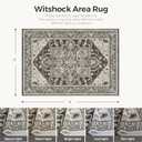 WITSHOCK Living Room Area Rugs 5x8: Washable Rug Boho Soft Non-Slip Low Pile Stain Resistant Foldable Carpet for Bedroom Playroom Dining Room Office Kitchen Farmhouse Home Decor Rug-Bitter Black