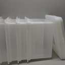 IRIS USA File Box, Plastic File Organizer with Lids for Letter/Legal File, Portable Document Box For Moving, Storage Bin with Durable and Secure Lid, Stackable Nestable BPA-Free, Clear 35 Qt. 4 Pack