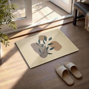 Geometric Plant Door Mat for Front Back Door, Pet-friendly Low-Profile (60400.5cm) with Portable Bag, Washable Floor Mat; Lightweight Durable Doorway Mat/Entry Rug for Indoor and Outdoor