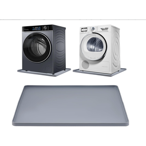 2 Pack Washing Machine Drip Pan, 27 x 27 Inch Washer Drain Pan, Prevent Water Leakage and Protect Floor, Non-Slip & Anti-Vibration Silicone Mat with Raised Edge, Multi-function Soft Foldable Waterproof Mat