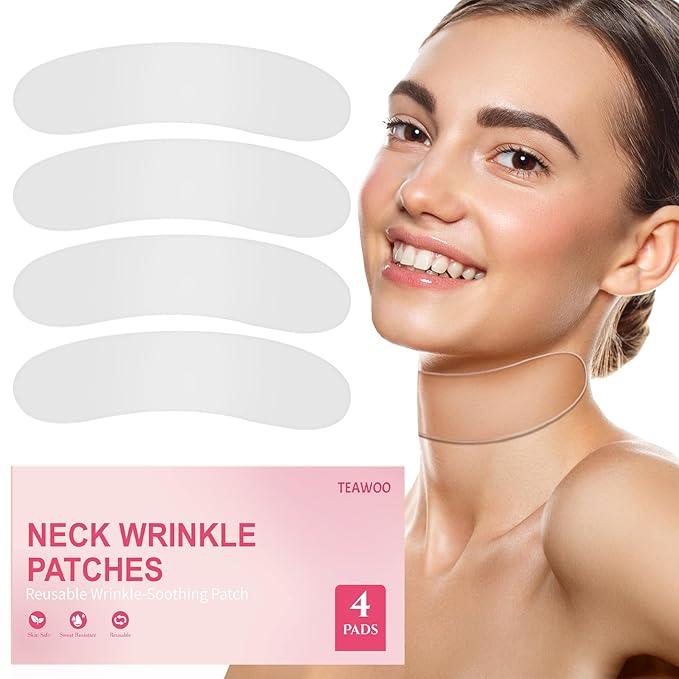 4 PCS Silicone Neck Wrinkle Patches | Reusable Silicone Neck Patches for Wrinkles | Targeted Neck Wrinkle Pads | Neck Mask for Firming and Tightening | Revitalize and Firm Neck Wrinkles