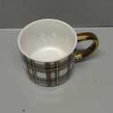 Sweet Water Decor Green Plaid Coffee Mug, 14oz China Christmas Mug with Gold Handle, Large Holiday Winter Cup for Coffee, Tea & Hot Chocolate, Stocking Stuffer Gifts for Women