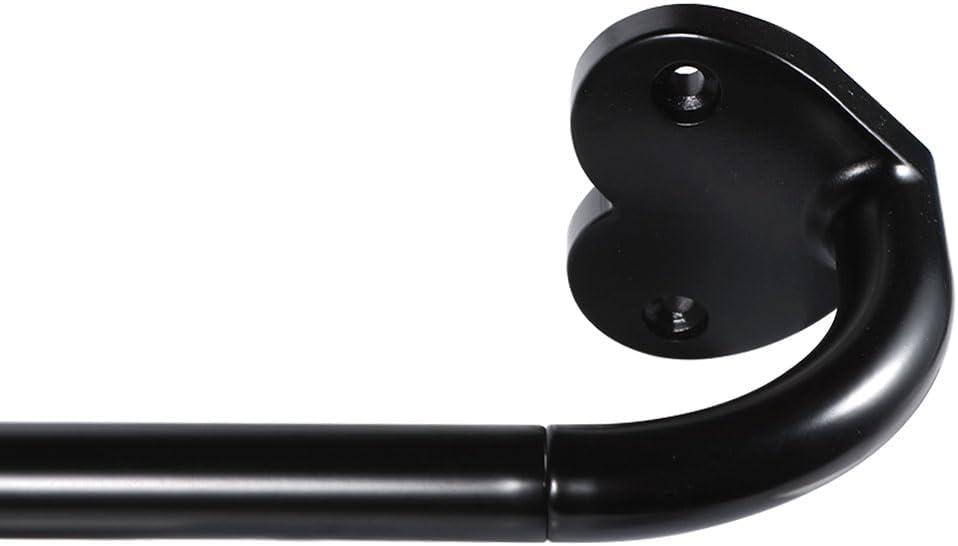 Black Curtain Rods for windows 32 to 150 inch,Adjustable Blackout Curtain Rod foBedroom,Outdoor,3/4 Inch Diameter for Bedroom,Kitchen and patio,No Rust (BLACK, 32''-45'')