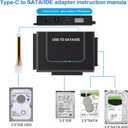 USB 3.0 to SATA IDE Adapter Hard Drive Reader for 2.5"/3.5" IDE SATA HDD/SSD, Dual Interface Hard Disk Converter 5Gbps External Hard Drive Adapter Plug and Play with 12V/2A Power Supply