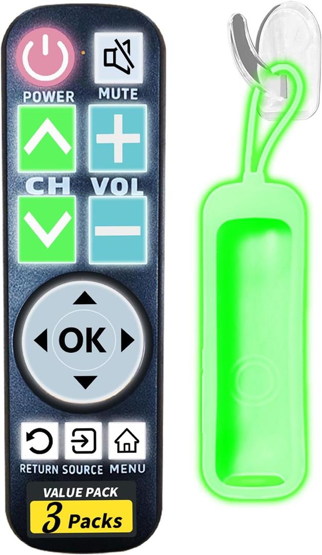 Backlit Big Button TV Remote Replacement for Philips TV with Cover & Hook, Universal Remote No Setup for Seniors People with Poor Vision,Parkinson's Disease Patient