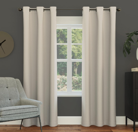 Sun Zero Easton Energy Saving Blackout Grommet Curtain Panel, 40" x 95", Pearl 1 PRS