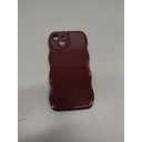 Anuck for iPhone 15 Plus Case Wave, Curly Frame Design for Women Girls, Cute Wavy Solid Color Aesthetic Phone Case Soft Flexible TPU Shockproof Full-Body Protective Cover 6.7" - Wine Red