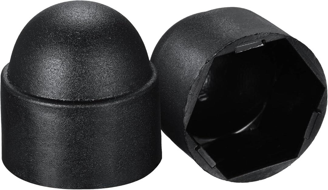 uxcell Plastic Dome Nut Protection Cap Covers, M16x24mm Nut Cover Black 50pcs