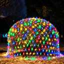 (Upgraded) Outdoor Christmas Lights, 360 LED Sturdy Christmas Net String Lights, 12x5Ft 8 Light Modes Christmas Decoration Lights for Backyards, Gardens, Bushes, Lawns, Patio, New Year - Multicolored