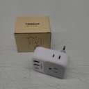 European Travel Plug Adapter USB C, TESSAN International Plug Adapter with 4 AC Outlets 3 USB Charging Ports, Type C Europe Power Adaptor for US to EU France Germany Iceland Spain Italy