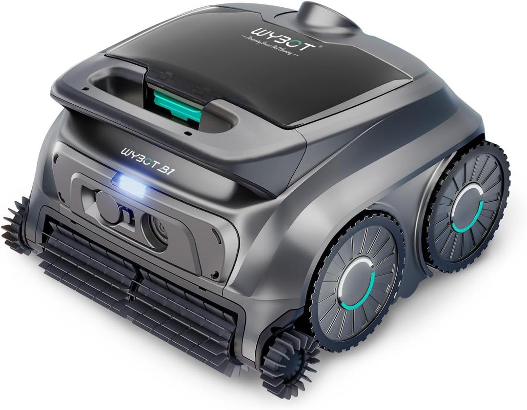 WYBOT B1 Cordless Robotic Pool Vacuum Pool Cleaner Robot for Inground Pools
Quad-Roller Brushes for Edge Cleaning, Floor & Wall Coverage, High Obstacle Crossing, Lightweight, App Control
