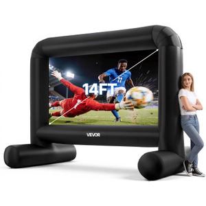 VEVOR Inflatable Movie Screen, 14 ft Outdoor Inflatable Projection Screen with Portable Storage Bag, Front/Rear Projection, Easy Set Up, Blow Up Screen for Outdoor Backyard Movie Night, Theme Parties