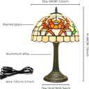 Tiffany Lamp Coastal Beachy Style Orange Crab Home Decor Stained Glass Table Lamp Bedroom Bedside for Office Living Room end Bedside Nightstand Bed Kitchen Cool Cute Warm Night Light Kids Desk Lamp 12