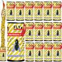 16 Pack Pestoptek Fly Ribbon for Indoor and Outdoor, Hanging Strips Sticky, Fruit Flies Traps, Fly Tape Killer Catcher for Bug, Gnat, Insect and Mosquito