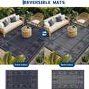 Garvee Outdoor Rug 9x12 Waterproof for Patios, Reversible Plastic Straw Rug, Tropical Leaf Indoor Outdoor Rugs, Large Area Rug for RV, Camping, Deck, Picnic Mat, Outside Carpet