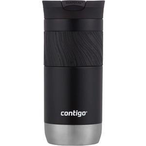 Contigo Byron Vacuum-Insulated Stainless Steel Travel Mug with Leak-Proof Lid Reusable Coffee Mug or Water Bottle BPA-Free 16oz Licorice Keeps Beverages Hot for 6 Hours or Cold for 12 Hours Black