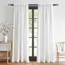 2 Pack Black Curtain Rods for Windows 48 to 84 Inch, USFOOK 7/8 Inch Telescoping Splicing Drapery Rods 32 to 86 Inch, Decoration for Home with Decorative Translucent Finials