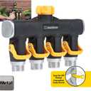 Melnor 65135AMZ 4 Way Lever Flow Through Valve Connector Bundle, Yellow, Black