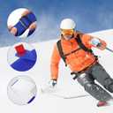 2 Pairs Ski Fastener Tapes, Adjustable Ski Boot Straps with Protector Pads Ski Carrier Straps Ski Wraps Ties Gear Storage for Ski Poles Boards Carrying Outdoor Winter Sports Accessories (Blue)