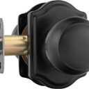 Goldenwarm Matte Black Passage Door Knobs, Closet Door Knobs Interior for Closet & Hallway, Black Closet Door Knob with Arched Plate 1 Pack