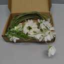 Artificial Flowers 8 Bundles 20 White Artificial Daisy Flowers UV Resistant Outdoor Fake Wildflowers with Stems Faux Greenery Shrubs Plants Arrangements for Home Garden Vase Decor