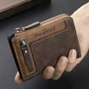 1pc Men's Retro Short Wallet, Multifunctional Fashion Zipper Pu Leather Wallet, ldeal Gift For Men