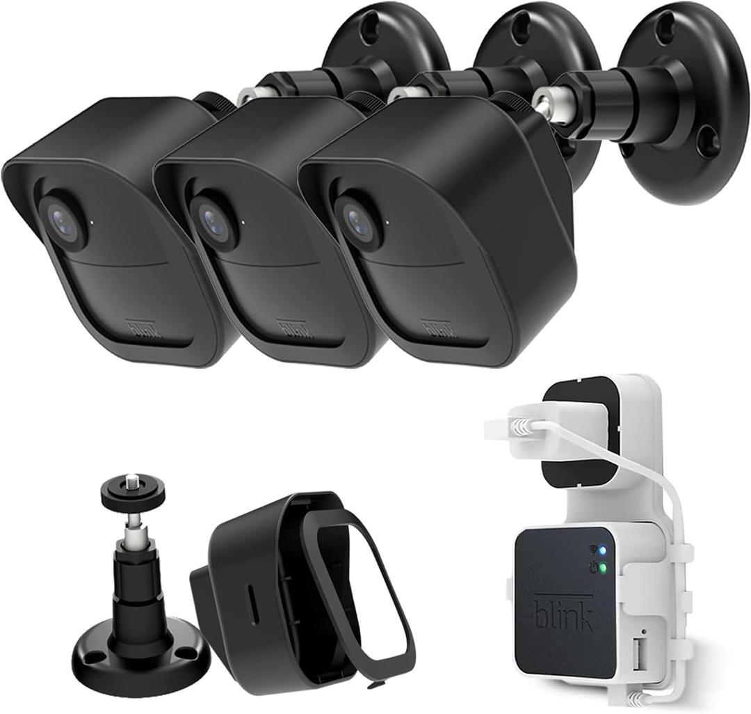 Blink Outdoor Camera Protective Housing - 360 Degree Adjustable Mount With Sync Module Outlet Mount for 4th Gen Surveillance Camera (3Pack)