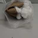 Abbylike 3 Pack 16" Round Cat Dog Bed Cushion Pad Mat Faux Rabbit Fur Pet Sleeping Mat with Small Ball Warm Plush Anti Slip Washable Cat Tree Tower Replacement Cushion Pad for Carrier Crate, White