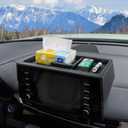 TOPINSTALL 21-24 New Dash Tray Compatible with 2021-2024 Toyota Sienna Interior Accessories, Dashboard Hidden Storage Organizer Behind Screen Tissue Sunglasses Phone Holder (Not for 2025)