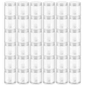 36 Pack 8oz Household Plastic Jars with Lids, BPA Free, Reusable, Refillable Transparent Cosmetic Containers for Bath Salts, Cosmetics, Powders, Beauty Product and Small Accessories, White