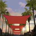 Amgo 14' x 14' Red Square Sun Shade Sail Canopy Awning UPF50+ AGTAPS14, 95% UV Blockage, Water & Air Permeable, Commercial and Residential, (We Make Custom Size)