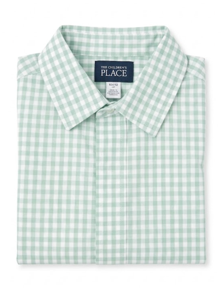 The Children's Place,Boys,Long Sleeve Button Down Shirts,Mint Taffy,Large