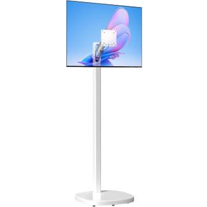 CTA Ergonomic Floor Stand For Monitors & TVs Up To 35-inches & 22 lbs - Mobile Stand With Anti-Knockdown Base & Height Adjustable - Commercial Grade - (ADD-MSADFS)