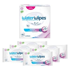 WaterWipes Sensitive Whole Body Cleansing Wipes, 99.9% Purified Water, XL Textured Wipes, Incontinence Care, Fragrance Free, 180 Count