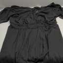 BerryGo Womens Flowy Maxi Dress Chiffon Long Sleeve Slit V Neck Casual Ruffle Tiered Boho Fall Wedding Guest Long Dress(Black, X-Large)